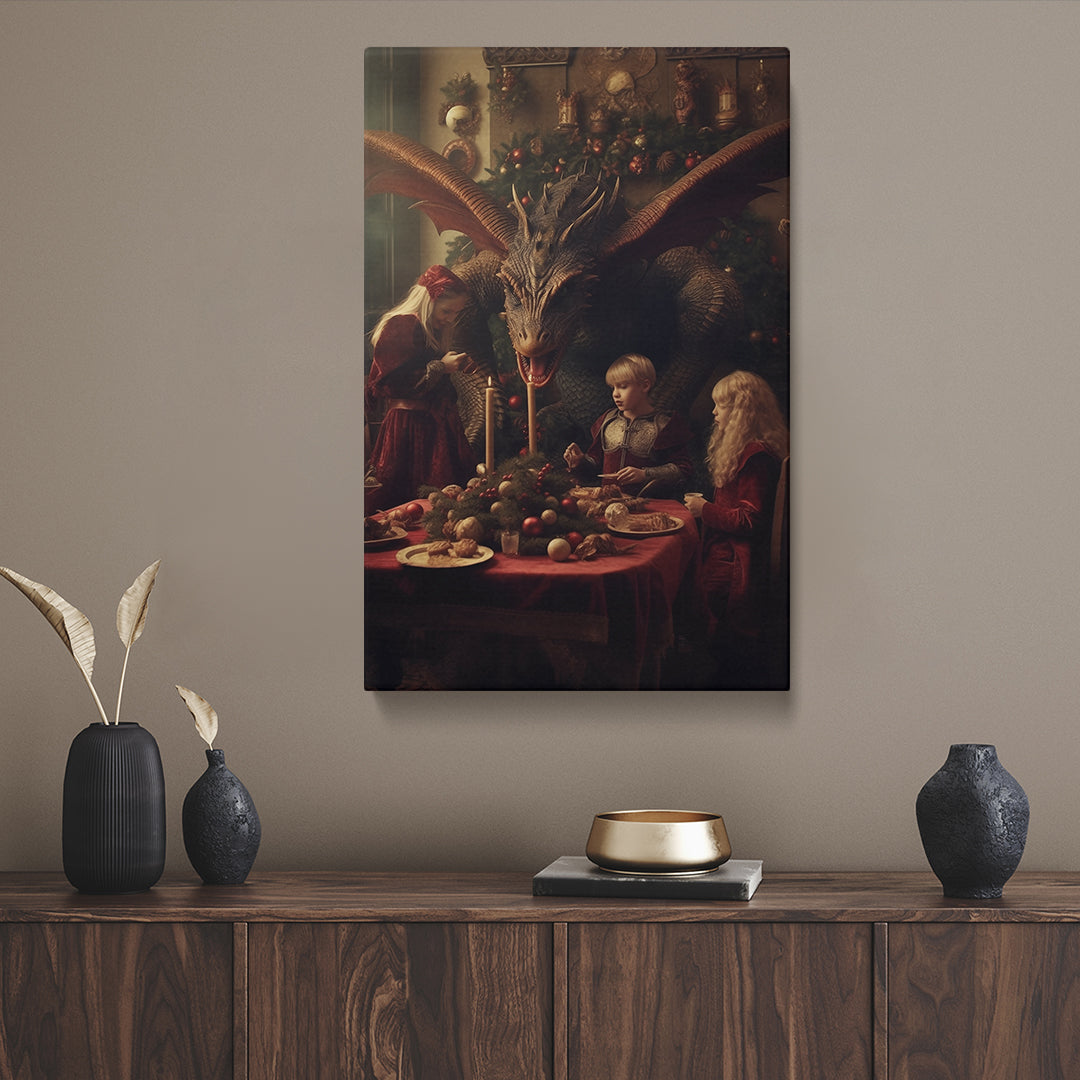 Medieval Dragon Christmas Feast Canvas Prints Artesty