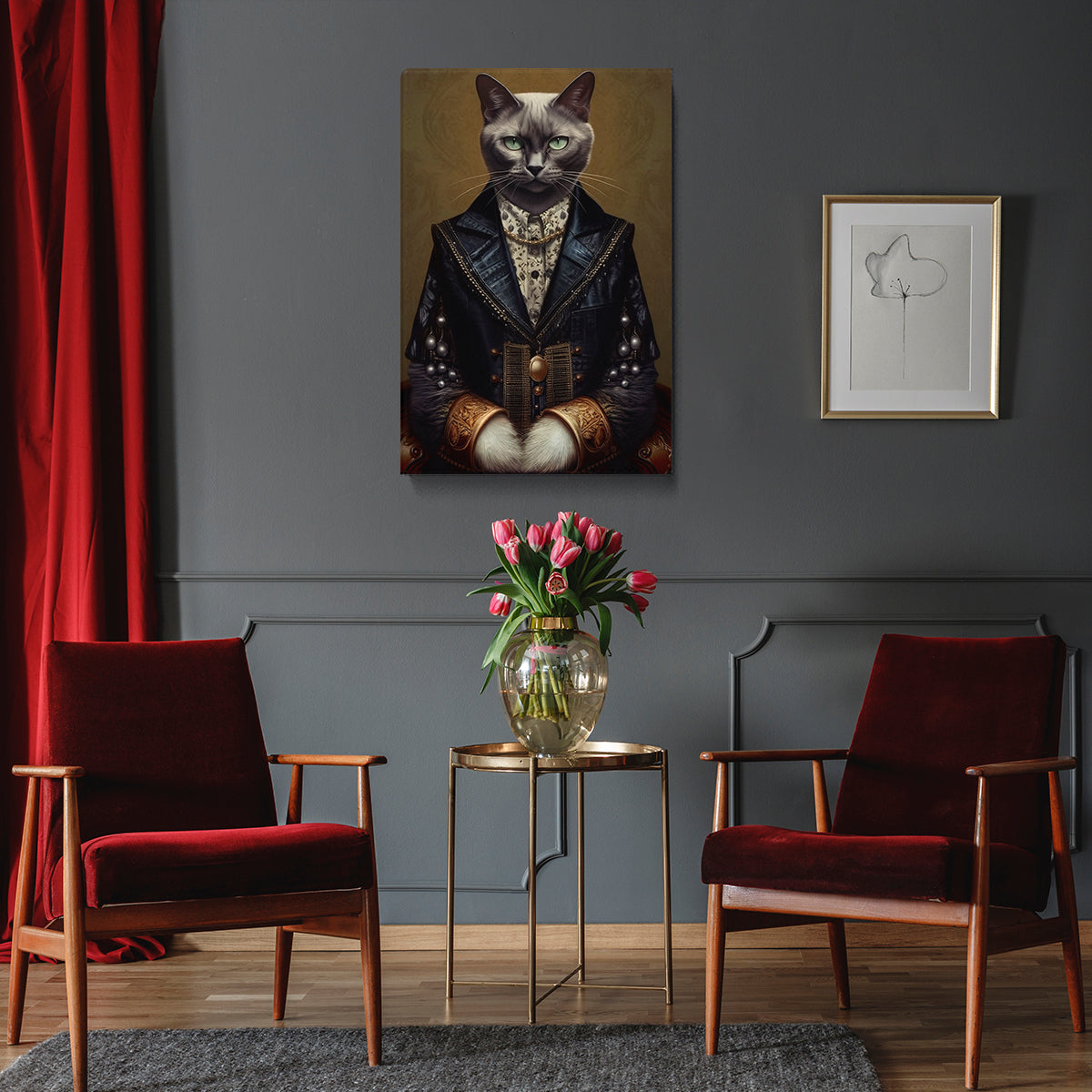 Cat with Elegant Outfit Canvas Prints Artesty
