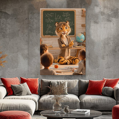 Smart Tiger Teacher Canvas Prints Artesty
