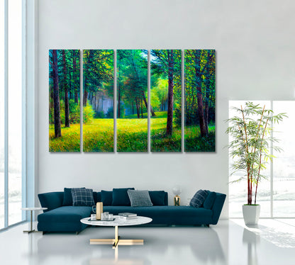 Forest Beautiful Landscape Scenery Landscape Fine Art Print Artesty 5 panels 36" x 24" 