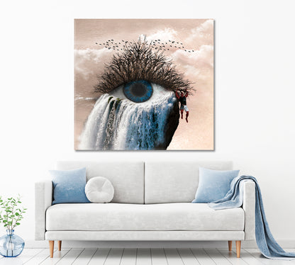 Surrealist Eye Contemporary Art Artesty 1 Panel 12"x12" 