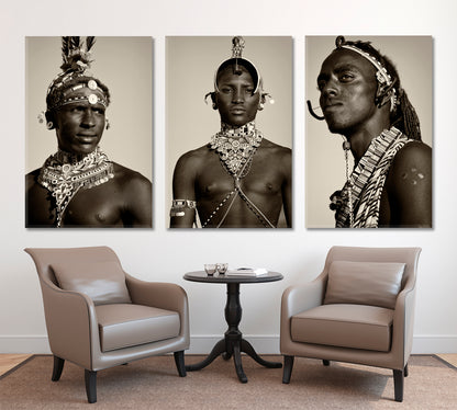 ARCHERS Tribal Warriors African Style Canvas Print Artesty   