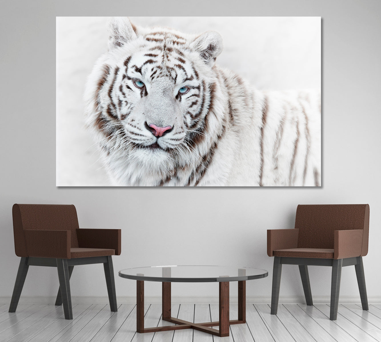 Beautiful Mighty White Tiger Animals Canvas Print Artesty   