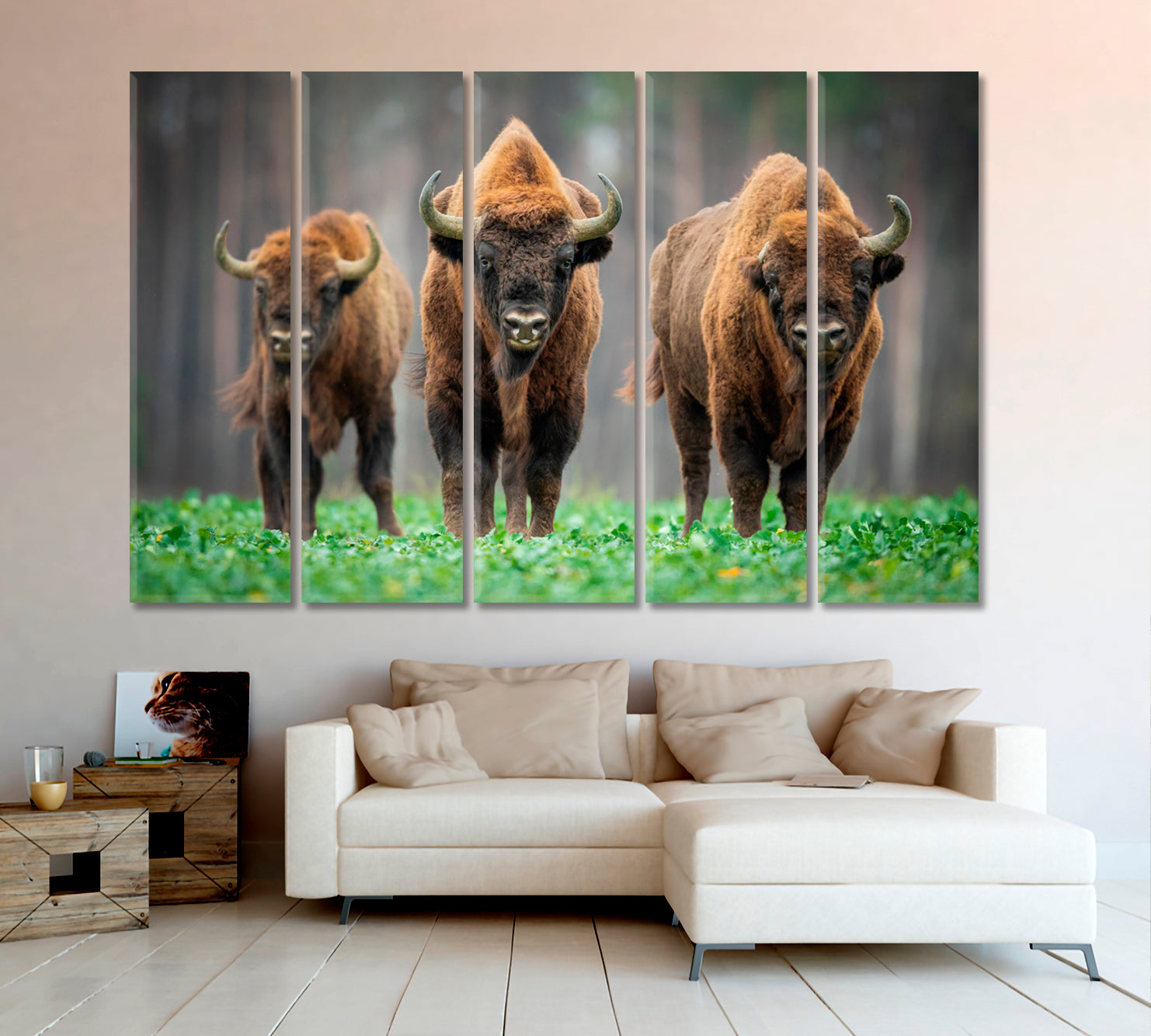 Cow Wild Bison In The Nature Animals Canvas Print Artesty   