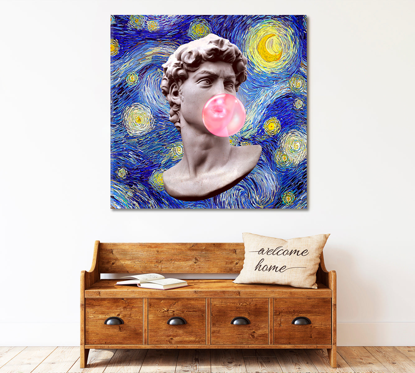 Starry Night David Michelangelo Blows A Bubble Contemporary Art Artesty   