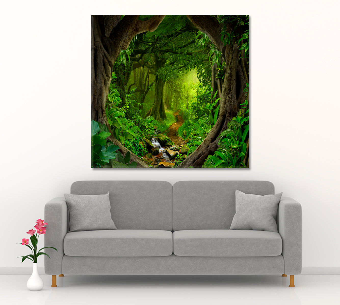 TROPICAL GREEN HOME Deep Tropical Jungles Floral & Botanical Split Art Artesty   
