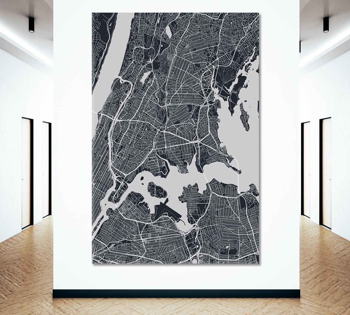 Detailed City Map NYC Suburb USA Maps Canvas Artwork Artesty   