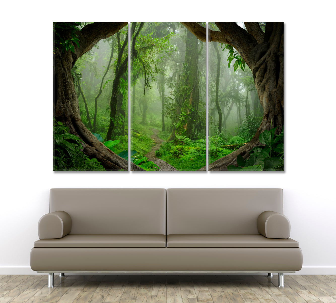 Jungle Trees Rainforest Tropical, Exotic Art Print Artesty 3 panels 36" x 24" 