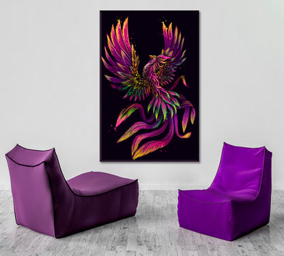 PHOENIX Neon Phoenix Bird Surreal Fantasy Large Art Print Décor Artesty   