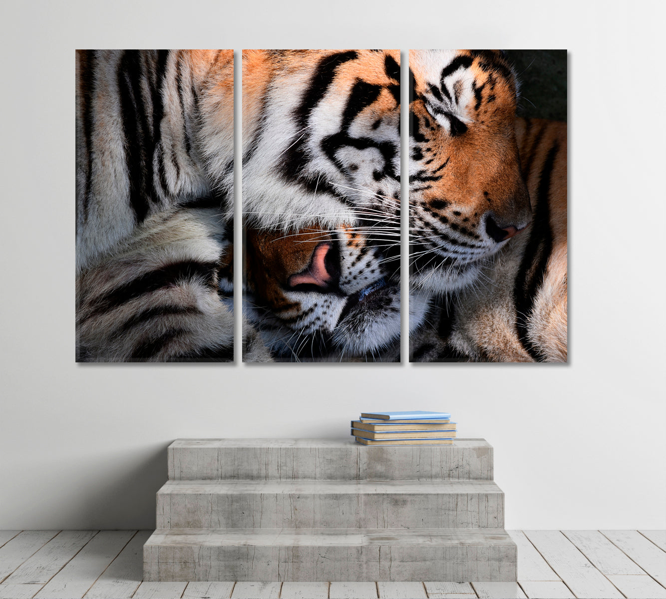 WILD LOVE Tiger Hug Animals Canvas Print Artesty   