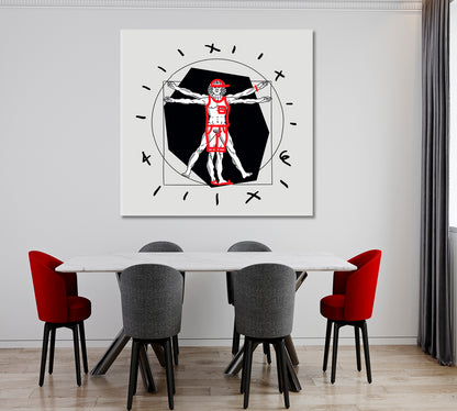 VITRUVIAN MAN Leonardo Da Vinci Modern Art Black and White Wall Art Print Artesty   