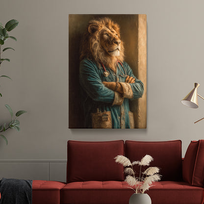 Lion Doctor Portrait Canvas Prints Artesty