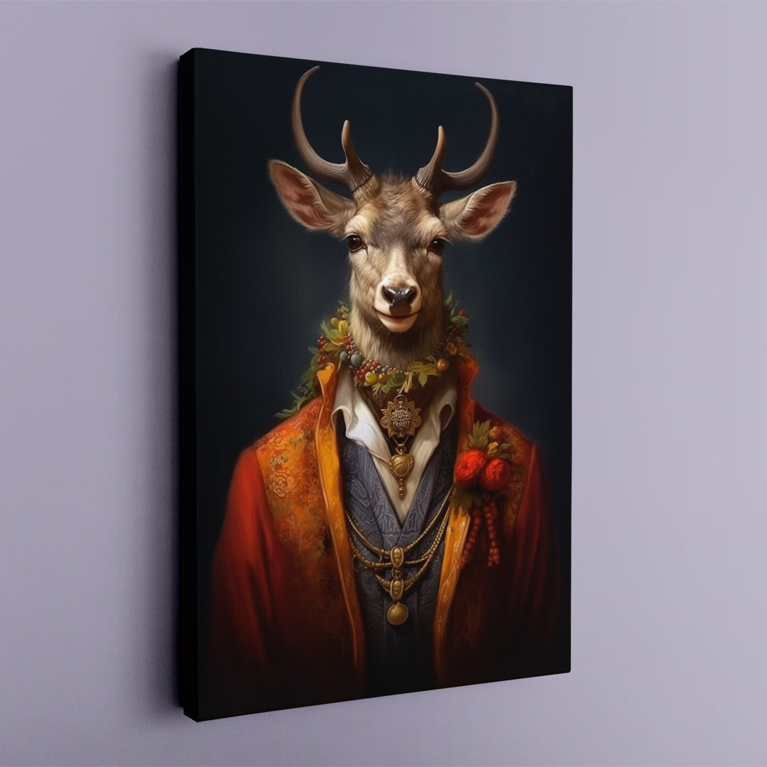 Dressed Deer in Regal Attire Canvas Prints Artesty