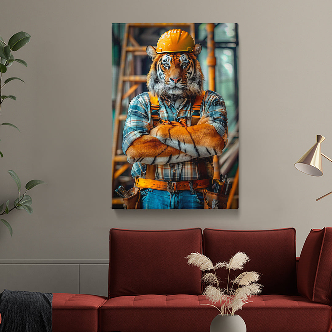 Confident Builder Tiger Canvas Prints Artesty