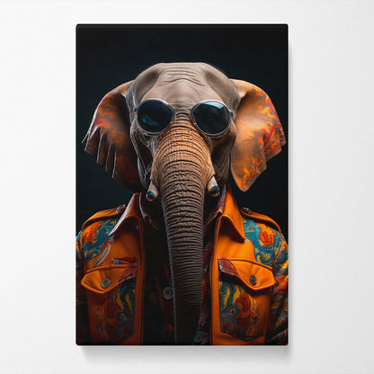 Stylish Elephant with Sunglasses Canvas Prints Artesty   