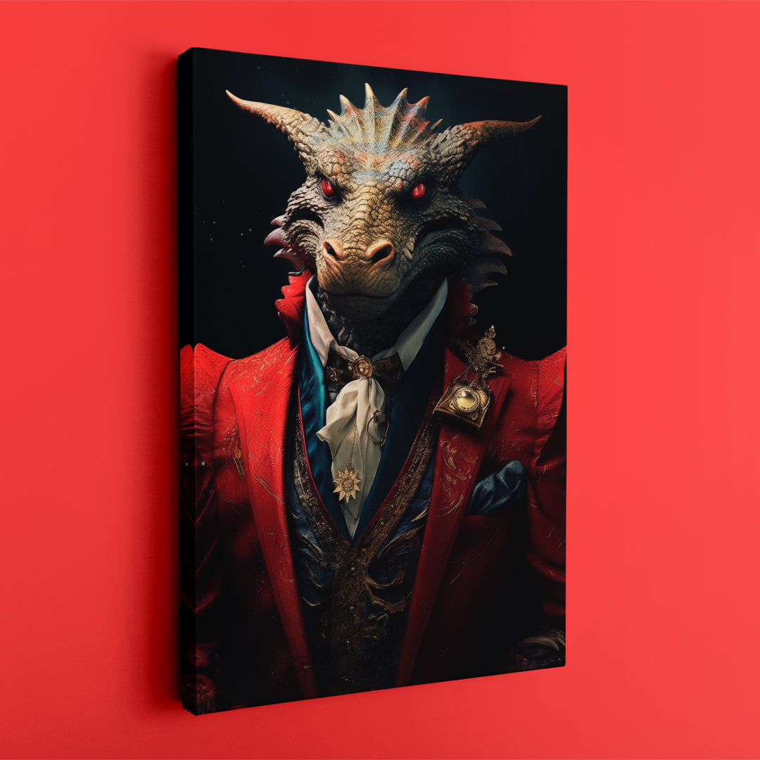 Noble Dragon in Red Suit Canvas Prints Artesty