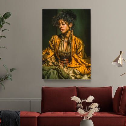 Cultural Wall Art in Golden Tones