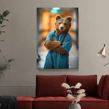 Confident Bear Doctor Canvas Prints Artesty