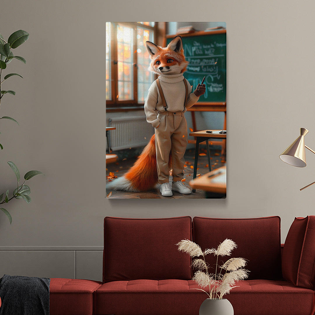 Teacher Fox in Classroom Canvas Prints Artesty