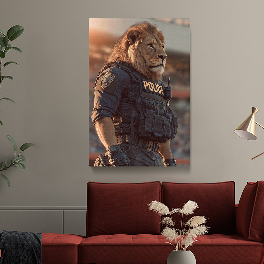Lion Police Officer Canvas Prints Artesty