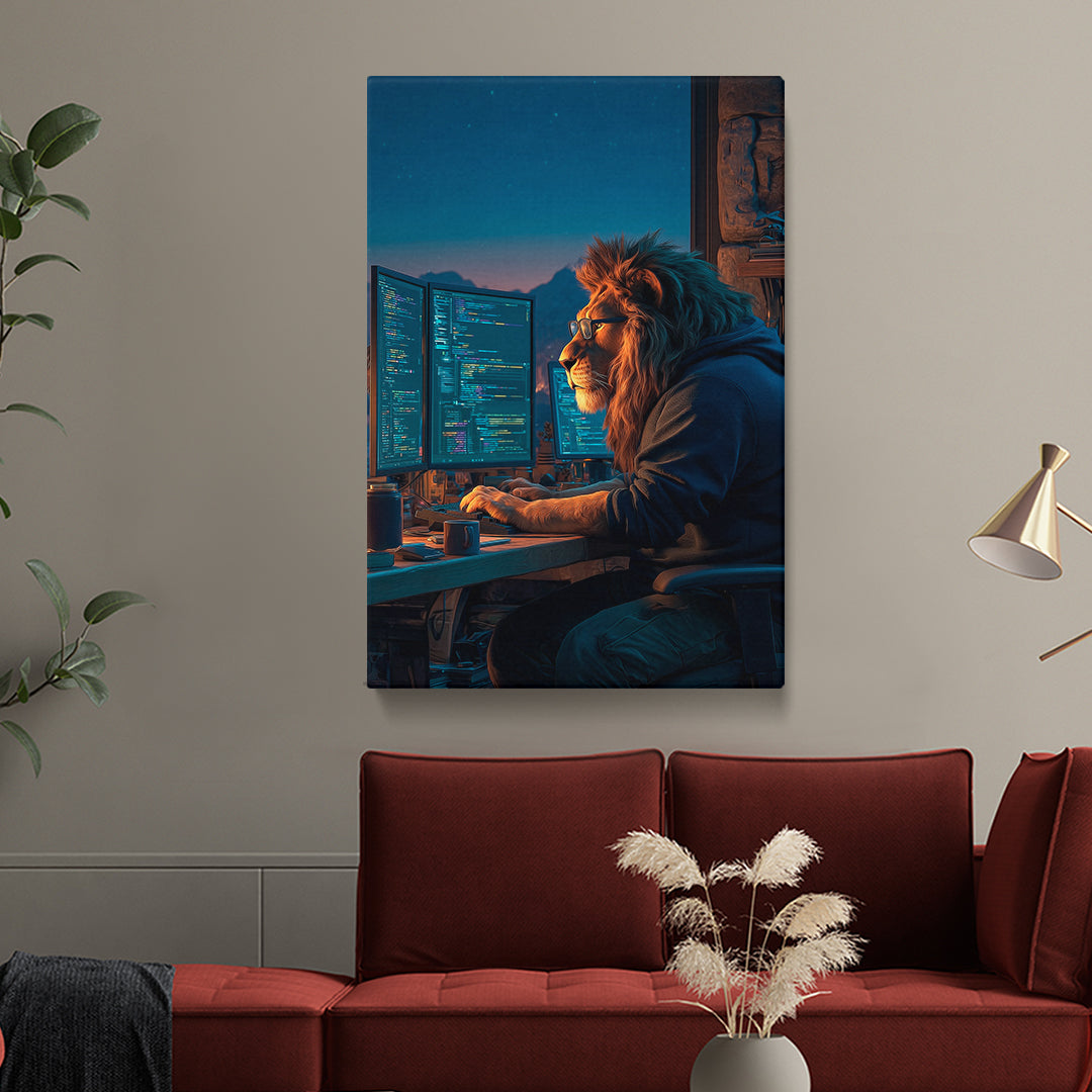 Lion Programmer Canvas Prints Artesty
