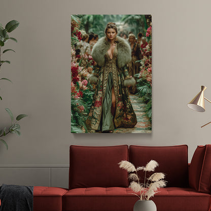 Floral Fashion Queen Portrait Canvas Prints Artesty