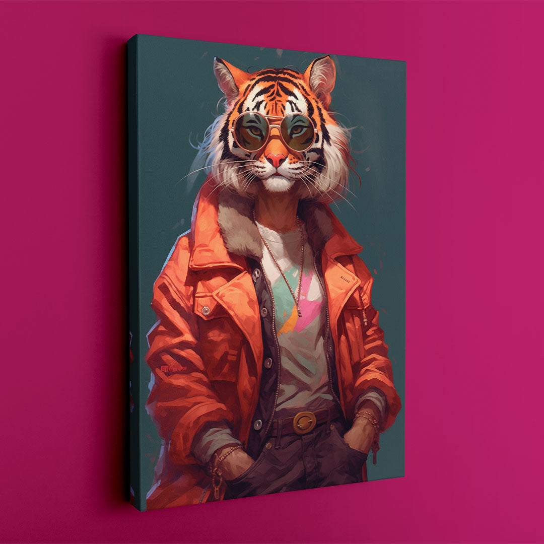 Modern Trendy Tiger Portrait, Urban Style Animal Gift Abstract Art Print Artesty   