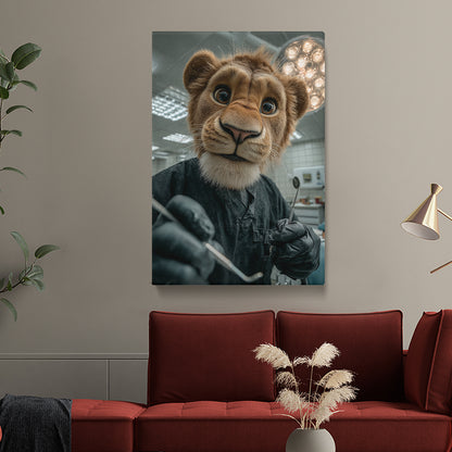 Lion Dentist Canvas Prints Artesty 1 Panel 16"x24"