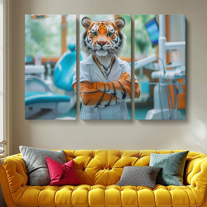 Tiger Dentist Animals Canvas Print Artesty