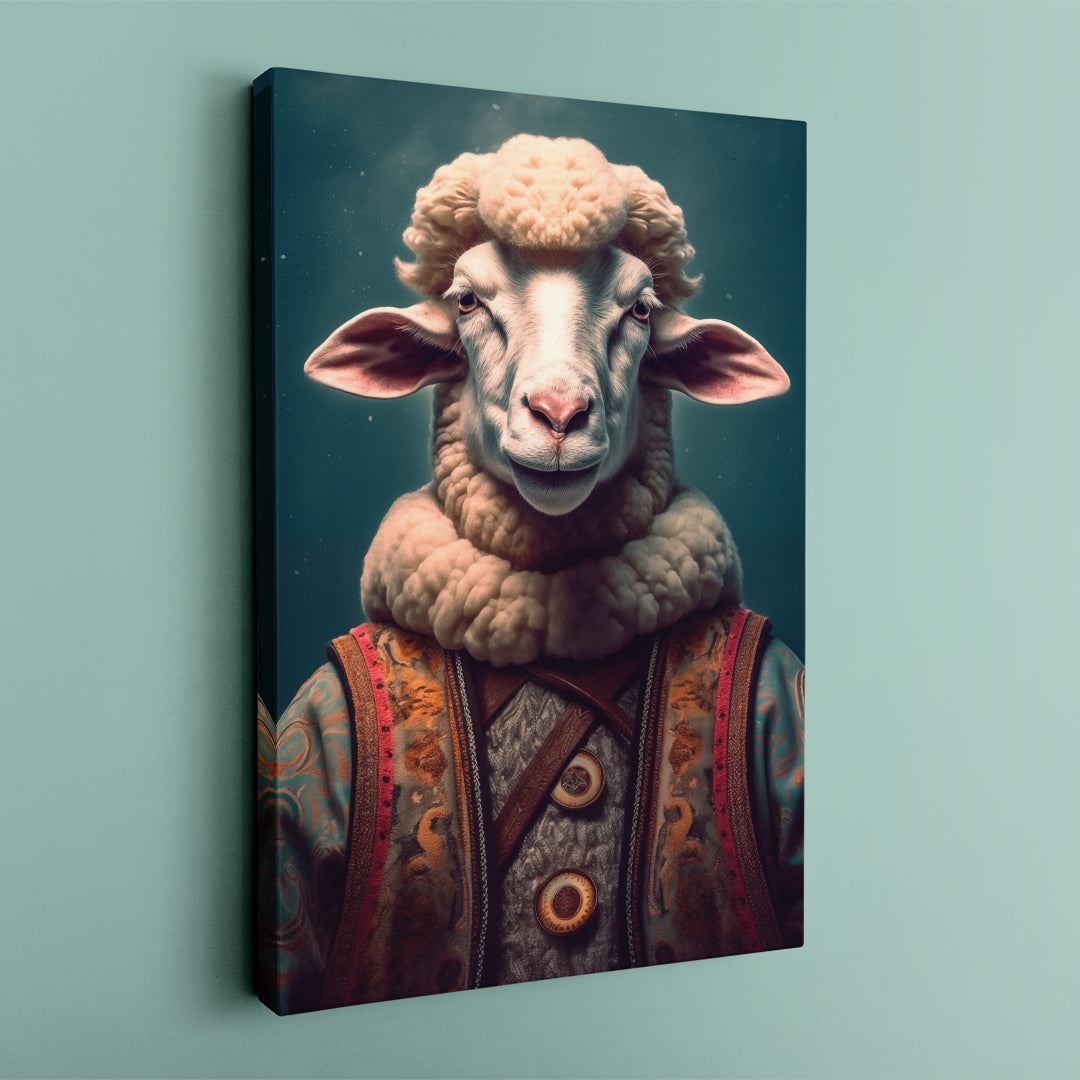 Sheep in Traditional Attire Canvas Prints Artesty 1 Panel 30"x46" 