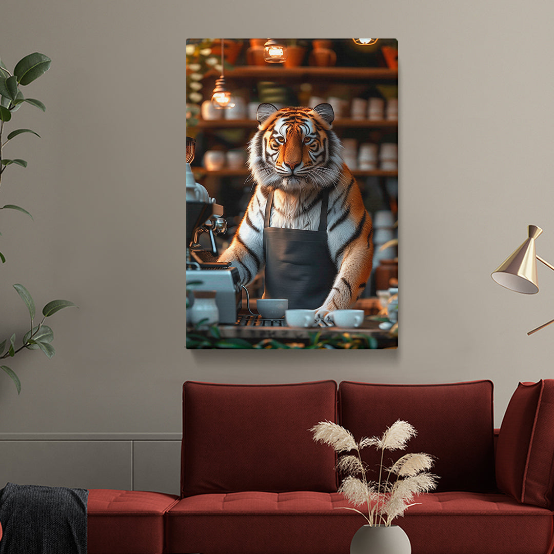 Barista Tiger Canvas Prints Artesty