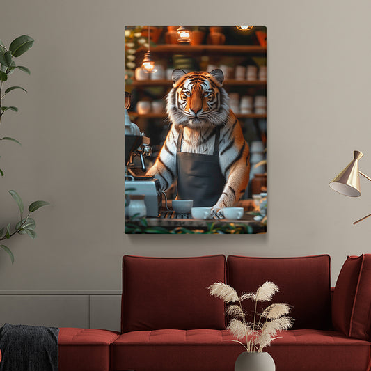 Barista Tiger Canvas Prints Artesty