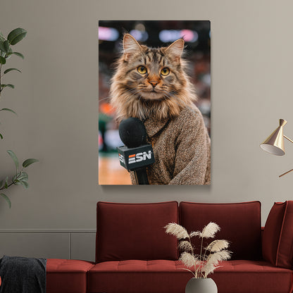 Reporter Cat Canvas Prints Artesty