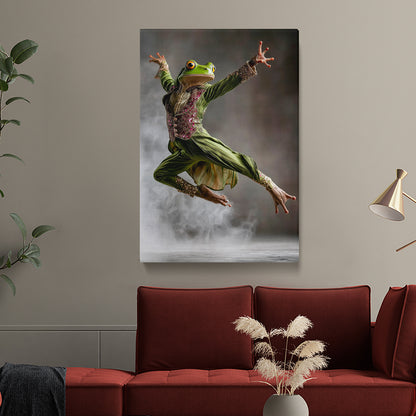 Elegant Dancing Frog in Costume Canvas Prints Artesty