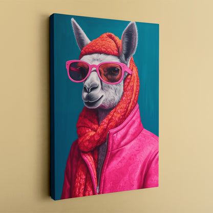 Llama in Pink Glasses Canvas Prints Artesty