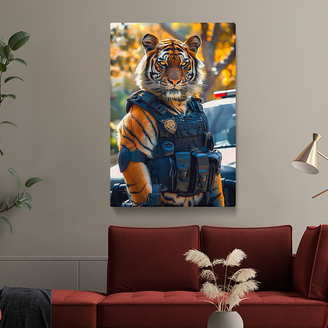 Tiger Police Officer Canvas Prints Artesty