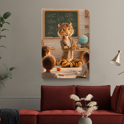 Smart Tiger Teacher Canvas Prints Artesty