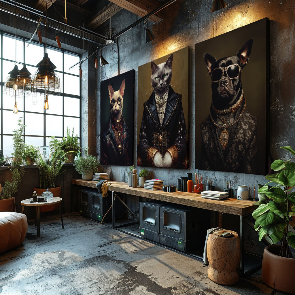 Cat with Elegant Outfit Canvas Prints Artesty