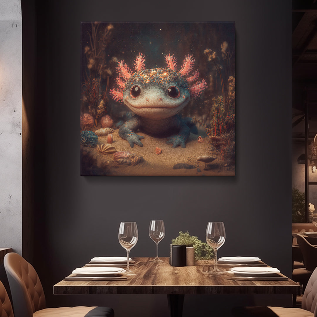 Cute Fantasy Axolotl Contemporary Art Artesty