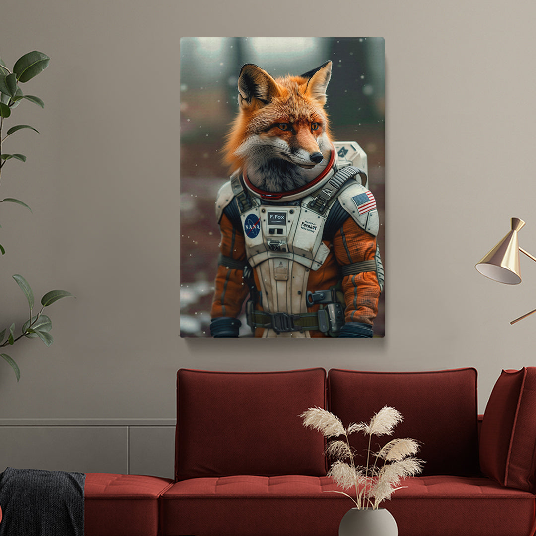 Astronaut Fox Portrait Canvas Prints Artesty