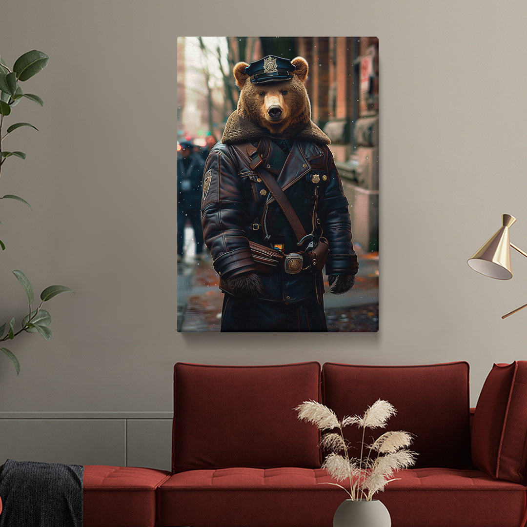Bear Police Officer Canvas Prints Artesty 1 Panel 16"x24"