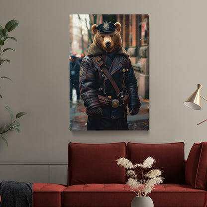 Bear Police Officer Canvas Prints Artesty 1 Panel 16"x24"