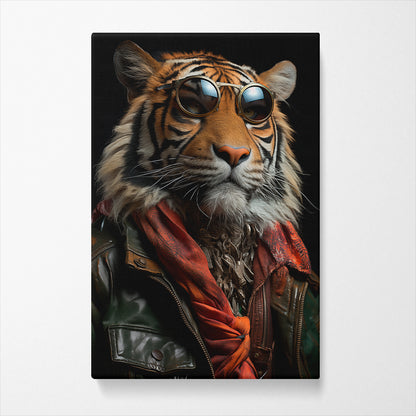 Charming Tiger, Fashionable Wildlife, Animal Lovers Abstract Art Print Artesty   