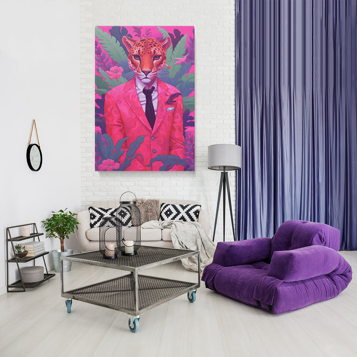Leopard in Pink Suit Jungle Canvas Prints Artesty