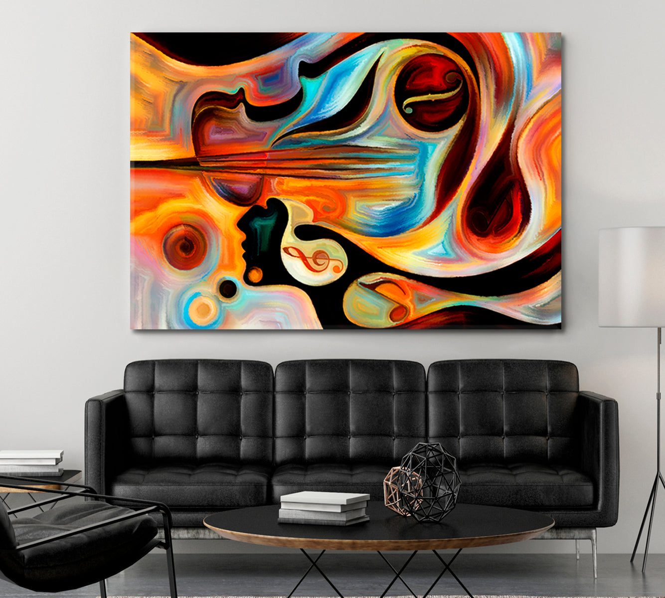 INNER MELODY Modern Colorful Human Musical Shapes Abstraction Music Wall Panels Artesty   