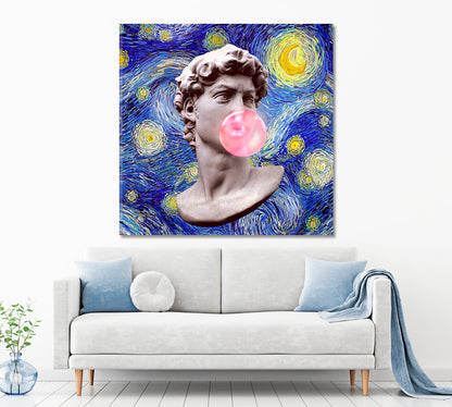 Starry Night David Michelangelo Blows A Bubble Contemporary Art Artesty   