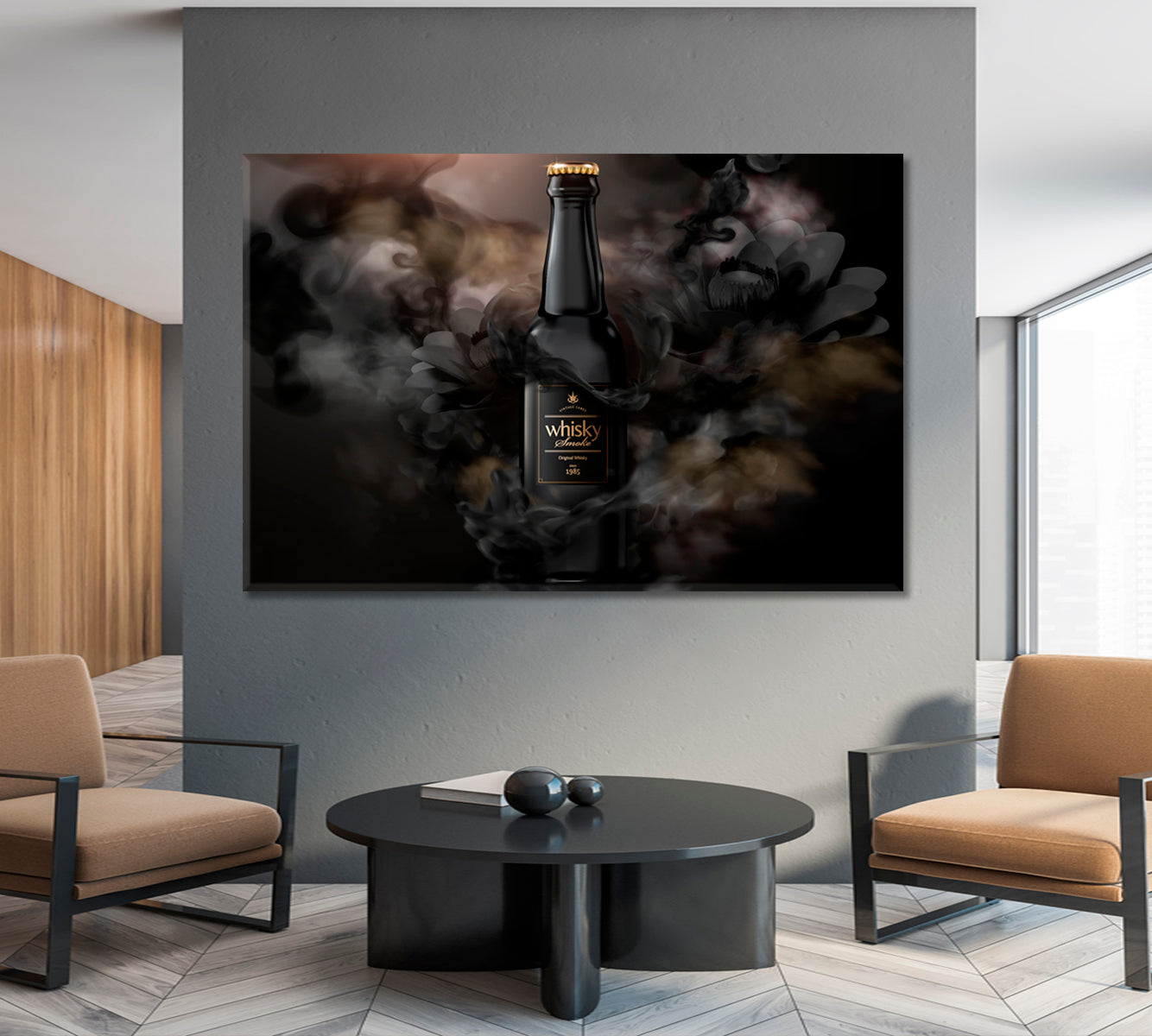 Premium Whiskey Black Fog Vintage Affordable Canvas Print Artesty   