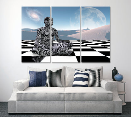 Meditation On a Chessboard Surrealism Surreal Fantasy Large Art Print Décor Artesty   