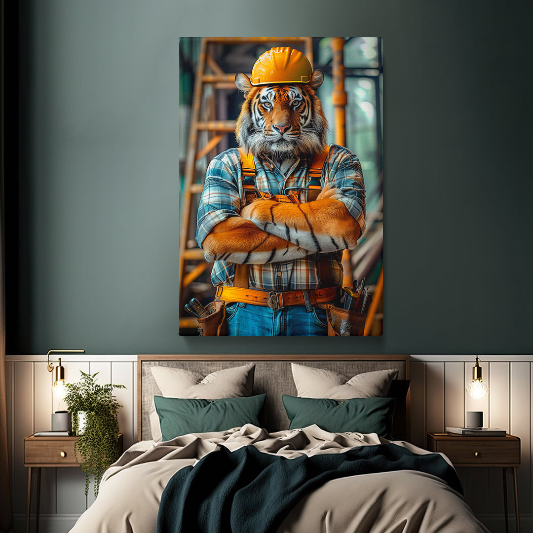 Confident Builder Tiger Canvas Prints Artesty