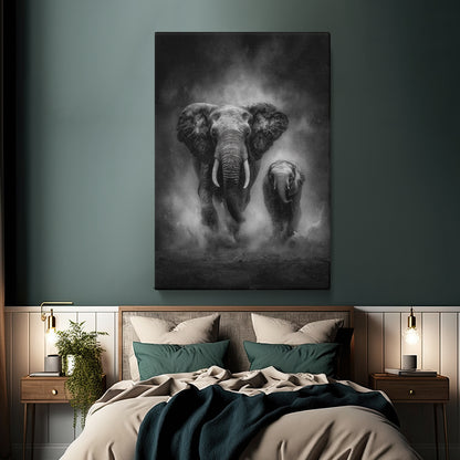 Black and White Elephants Canvas Prints Artesty